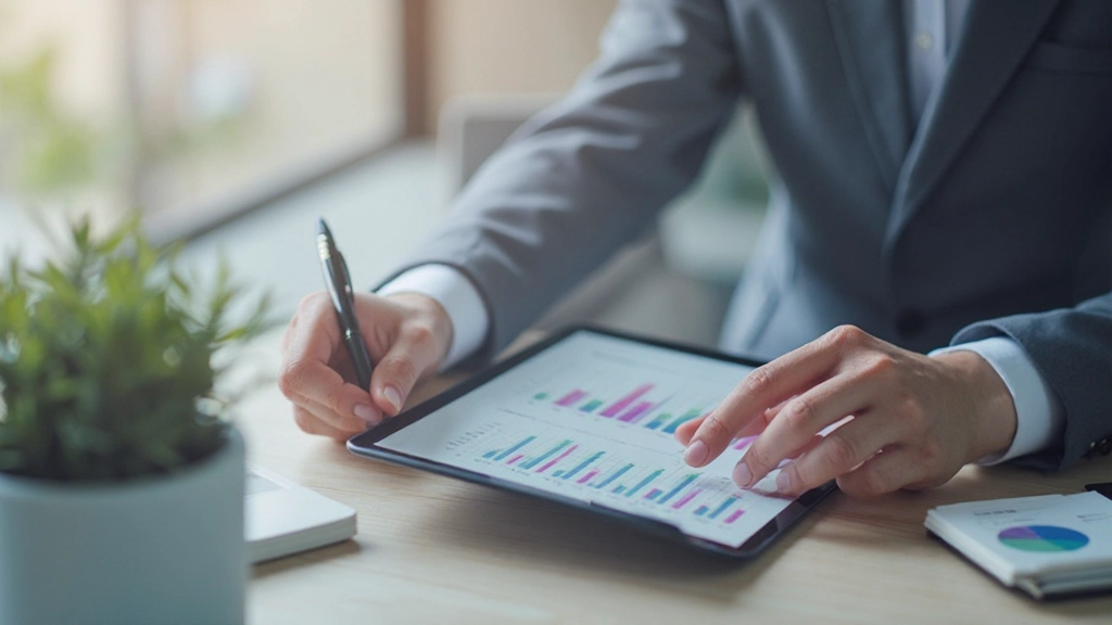 Professionele foto van sparen en geldgroei visualisatie op kantoor